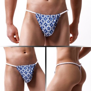 Calzoncillos de <span class=keywords><strong>Hombre</strong></span> con Estampado de Estilo Japonés, Personalización al por Mayor, Tanga Sexy con Espalda Descubierta y <span class=keywords><strong>Tatuaje</strong></span>, Ropa Interior de Algodón con Cordón - Product Image 2