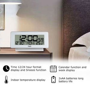 Reloj Despertador Digital con Termómetro, Alarma Doble, Retroiluminación Automática, Medidor de Temperatura Electrónico, Reloj de Mesa Bonito - Product Image 2