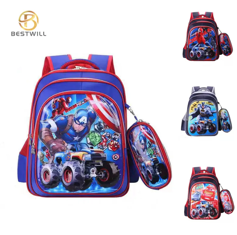 BESTWILL Wholesale 3D Kids sac a dos Book Bags for Boys Cartoon Backpack for Teenagers School Bags