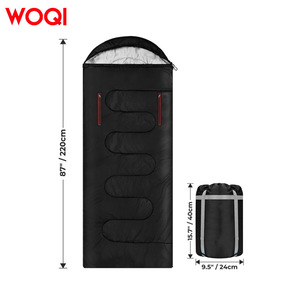 Saco de dormir doble WOQI, longitud estándar, estilo sobre, transpirable, de poliéster, unisex, para camping, senderismo, adultos - Product Image 5