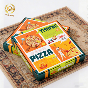 Caja de Cartón Corrugado <span class=keywords><strong>para</strong></span> Pizza con Logotipo Personalizado, Embalaje Corrugado <span class=keywords><strong>para</strong></span> <span class=keywords><strong>Llevar</strong></span> <span class=keywords><strong>Comida</strong></span>, Caja Rígida <span class=keywords><strong>para</strong></span> Envío de Pizza - Product Image 2