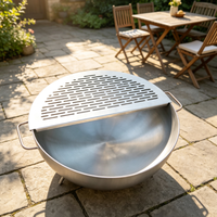Brasero métallique d'extérieur avec grille de barbecue pour camping, jardin, patio, arrière-cour et fêtes barbecue