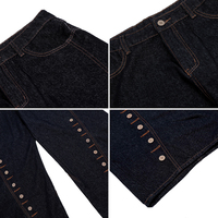 Pantalons en jean foncés sur mesure, usine de vêtements OEM/ODM pour le commerce transfrontalier, échantillonnage gratuit selon les dessins et échantillons