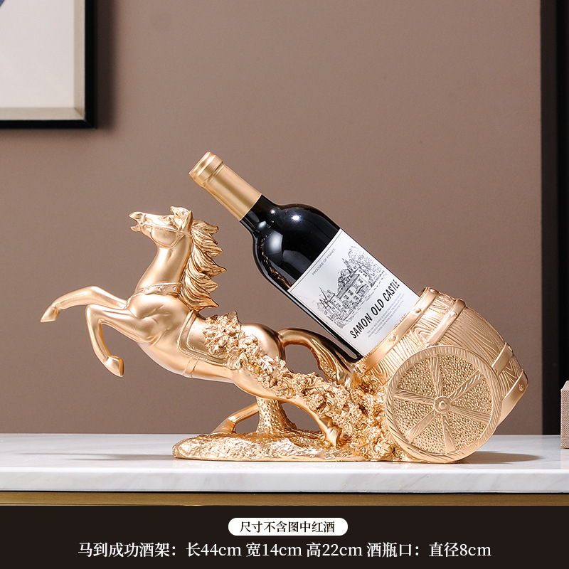 Estante para vinos "Caballo hacia el éxito" - Dorado