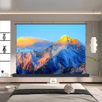 Écran de projection motorisé 4K/8K Top Black Diamond 2026 pour Home Cinéma, à levage au sol, longue portée, en tissu PET, pour un cinéma lumineux