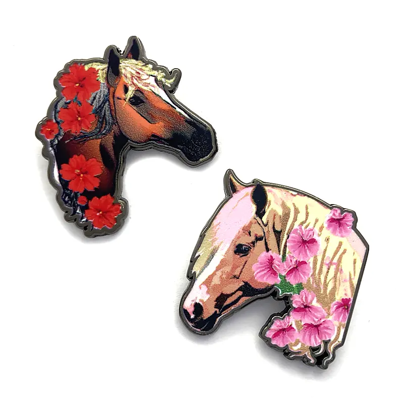 Custom Unicorn Pegasus Enamel Brooches Pins Cartoon Magic Animal Mythical Beast Cute Horse Badges Denim Lapel Glitter Pin