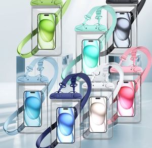 Grande pochette étanche pour téléphone à double couche avec fonctionnalité tactile pour la natation et le port en bandoulière, étui de téléphone en PVC - Product Image 1
