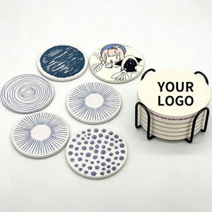 Factory Custom logo printing Ceramic Cork Absorbent Cup <b>Mat</b> Set Personalized Cheap <b>bar</b> Beer Coasters for Drink Coffee - Product Image 1