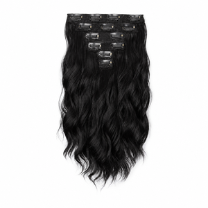Venta al por Mayor de Peluca Sintética de Fibra Resistente al Calor de 22 Pulgadas con Clip, Ondulada, Juego de Cuatro Piezas con 13 Clips, Cabello Rubio para Mujer - Product Image 3