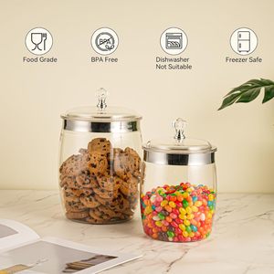 High Transparent Airtight PET Food Storage Jar Wide Mouth <b>Lid</b> <b>Plastic</b> <b>Container</b> for Grain Cereal Preservation Kitchen Storage - Product Image 3