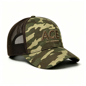 Men <b>Camo</b> Trucker Hat Camouflage Front Panel Canvas Mesh Back Trucker <b>Cap</b> 3D Embroidery Adjustable Snapback Hat Outdoor - Product Image 4