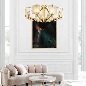 Zeal Lighting Good Quality Marble Chandelier Gold Modern Living <b>Room</b> Hotel Nordic Pendant <b>Light</b> - Product Image 4