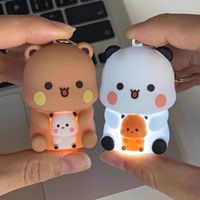 Porte-clés Bubu Dudu avec 3 voix d'expression 'Je t'aime', jouet vocal, décoration de sac, cadeau pour couple avec veilleuse
