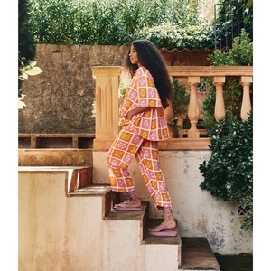 ENYA Summer Woman Custom Printed Rayon Lounge <strong>Set</strong> Leisurewear Day Night Pajamas <strong>Set</strong> Hotel Guest <strong>Bedding</strong> Satin <strong>Silk</strong> 2 PCS <strong>Set</strong> - Product Image 3