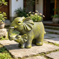 Figurine en résine éléphant mère et bébé, texture vintage, animal familial chaleureux pour décoration de table intérieure