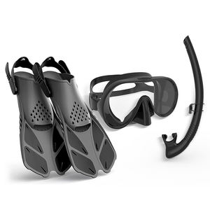 3 पीसी स्नॉर्कलिंग सेट एंटी रिसाव मुक्त डाइविंग मास्क गोगल समायोज्य स्विमिंग फिन सॉफ्ट फोल्डेबल सिलिकॉन एयर श्वास ट्यूब किट - Product Image 1