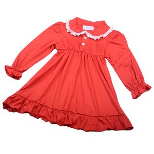 Robe trapèze mi-longue en coton imprimé personnalisée avec nœud tourbillonnant pour bébés et tout-petits, collection automne, vente en gros - Product Image 1