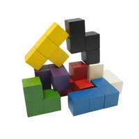 SOMA CUBE-rompecabezas 3D multicolor de madera, juego de cubo de madera de 9x9 cm