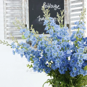 MY415, venta al por mayor, <span class=keywords><strong>flores</strong></span> de Delphinium <span class=keywords><strong>Rojas</strong></span> <span class=keywords><strong>artificiales</strong></span> blancas, decoración de boda para el hogar, <span class=keywords><strong>flores</strong></span> de seda, flor de tacto Real, Delphinium - Product Image 1
