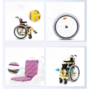 Silla de ruedas de transporte Manual de aleación de aluminio ligera ajustable para niños con parálisis cerebral - Product Image 6