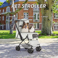 Poussette pour animaux de compagnie rose légère détachable pliable Oxford matériel Portable petit chien et chat transporteur