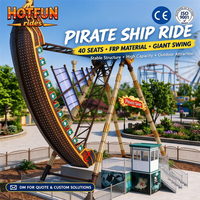Manège Bateau Pirate 40 Places, Nouvelle Conception en Fibre de Verre, Attraction pour Grands Parcs d'Attractions Extérieurs