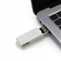 Clé USB Pivotante en Paille de Blé, Disque Flash Écologique 2 Go 4 Go 8 Go 16 Go 32 Go 64 Go