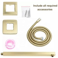 Robinet de douche thermostatique monocommande en laiton chromé brossé, système de douche encastré à effet pluie pour salle de bain