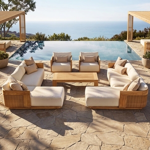 <span class=keywords><strong>Set</strong></span> da Esterno in Legno di Teak Ecologico, Resistente alle Intemperie, Arredamento da Giardino di Lusso, Tavolo da Patio - Product Image 1