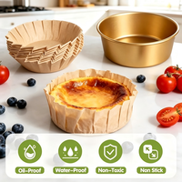 Papier sulfurisé basque jetable en pulpe non blanchie, antiadhésif, pour cheesecake, muffins, cupcakes, 6 pouces, 100 pièces/sac