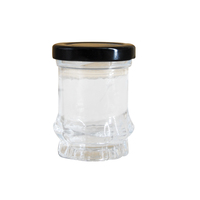 Kualitas Tinggi 70Ml Bundar Bentuk Madu Jar Food Grade Jelas Kosong Sarang Burung Kemasan Jar Kaca dengan Tutup Logam Sekrup