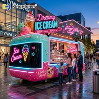 Remorque de restauration mobile commerciale personnalisée, camion-restaurant pour crème glacée, bus-chariot solaire, chariots de gelato pour événements avec éclairage