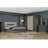 Ensemble de meubles de chambre à coucher haut de gamme pour hôtel et maison : lit double king size, armoire et commode