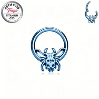 Freya Fashion Anneaux de nez septum pour femmes, boucles d'oreilles créoles anodisées, clicker à segment articulé en titane, bijoux de piercing Hélix Daith
