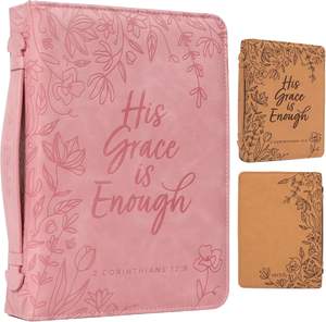 Muestra Gratuita de Funda para Biblia Personalizada, Bolsa de Iglesia de Cuero PU Duradero, Estuche para Biblia Portátil con Cremallera y Asa para Mujer - Product Image 1