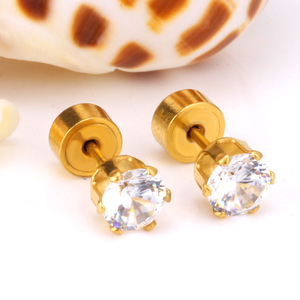 Stainless Steel Bell Shape <b>Earrings</b> With <b>Crystal</b> Prong Setting For Women Party Jewelry <b>Studs</b> Cartilage Piercing <b>Earrings</b> - Product Image 4