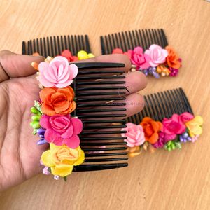 Peigne à cheveux floral fabriqué à la main Gajra avec petite Rose Fowler mariée Haldi Mehndi accessoire cadeau cadeaux retour cadeaux cadeaux de table - Product Image 3