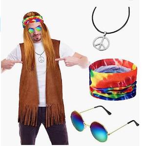 Ecoparty Costume hippie pour homme Ensemble gilet à franges Accessoire de costume Costume disco des années 70 - Product Image 2
