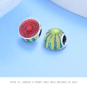 비 알레르기 미세 실버 925 여름 보석 에나멜 매력 과일 주스 디저트 매력 원래 팔찌 액세서리 여성 선물 - Product Image 4