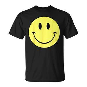Camiseta retro con cara sonriente amarilla, diseño sonriente, unisex, talla para adultos - Product Image 1