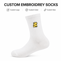 Chaussettes professionnelles en coton premium respirant à côtes blanches, avec logo brodé personnalisé motif tigre, tendance