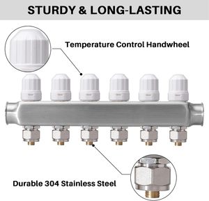 Sistema di <span class=keywords><strong>riscaldamento</strong></span> <span class=keywords><strong>a</strong></span> <span class=keywords><strong>pavimento</strong></span> <span class=keywords><strong>valvole</strong></span> collettore di calore radiante in acciaio inox PEX collettore - Product Image 4