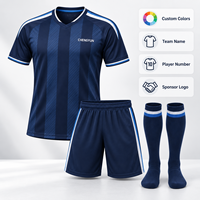 Maillot de football personnalisé professionnel à rayures contrastées, uniforme d'équipe de football entièrement sublimé, club OEM