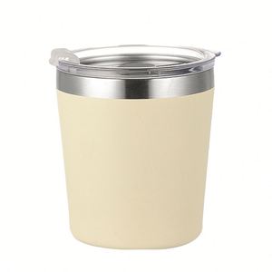 แก้วนมขนาดเล็ก 8 ออนซ์ แก้วกาแฟพกพา สแตนเลสสตีลสองชั้น เก็บอุณหภูมิ พร้อมฝาปิด - Product Image 3