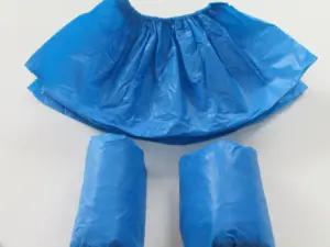 Cheap Waterproof Anti Skid CPE Pe Blue Disposable Plastic Shoe Cover