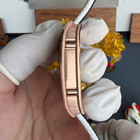 Montre mécanique automatique pour homme personnalisée 67-01, boîtier en or rose, bracelet en nylon, montre de bureau