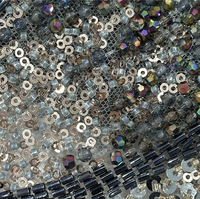 Tissu en dentelle perlée à sequins, broderie 3D feuille, dentelle lourde perlée, maille transparente brodée de perles pour robe de bal haute couture