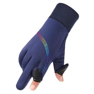 Gants d'hiver pour hommes avec doigts rabattables, chauds et antidérapants, pour le cyclisme, les sports de plein air, la livraison de nourriture, l'utilisation par les coursiers - Product Image 2