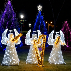 Sculpture d'ange géante illuminée en 3D pour l'affichage de Noël dans les centres commerciaux - Product Image 1