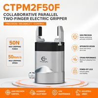 Pince Servo Collaborative à Deux Doigts ChangingTek CTPM2F50F, Course 80mm, Précision de Répétition 0.03mm, 24V, 50N, 2.5kg, pour Tour CNC et Fraisage